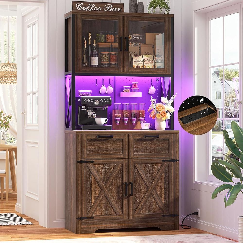 Storage & Organization - 71 inch keukenkast met LED-verlichting &