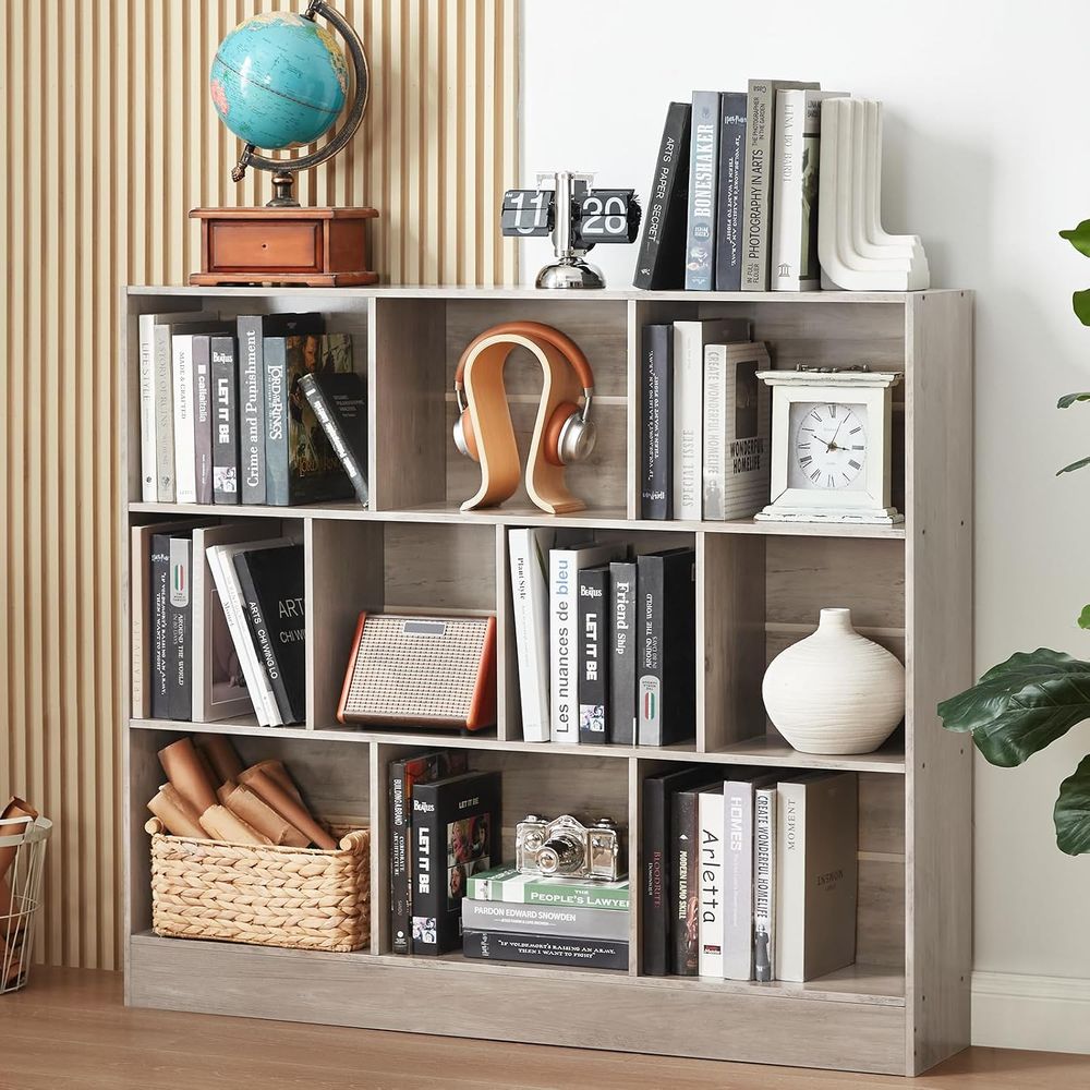 Storage & Organization - LEYAOYAO 10-kubus boekenplank met onderstel, 3-laags