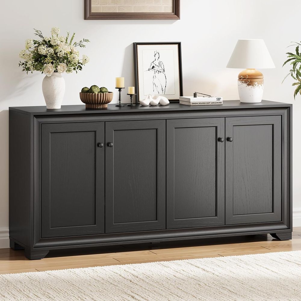 Storage & Organization - 60 inch Buet-kast met opbergruimte, 4-deurs