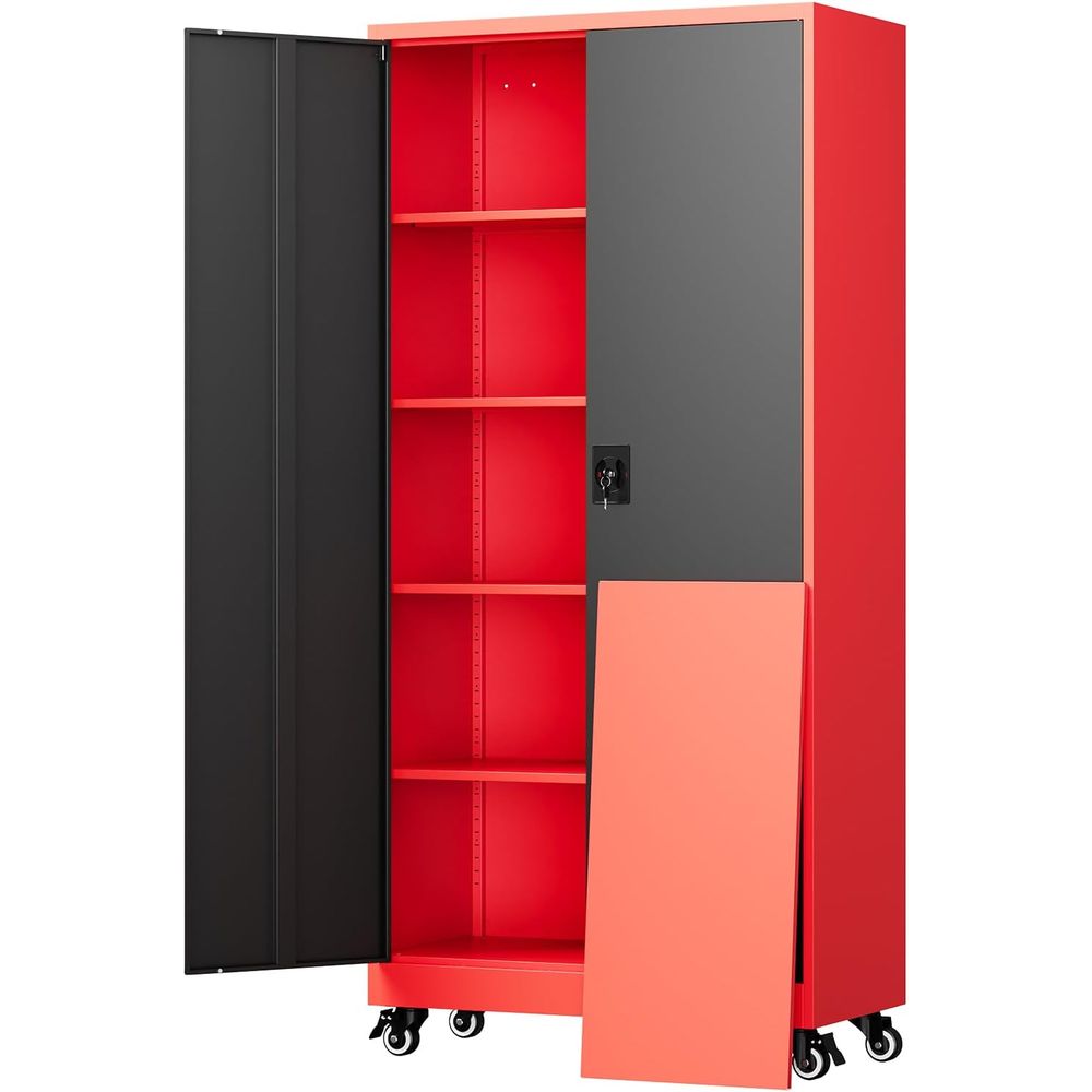 Storage & Organization - Metalen garage-opbergkast met afsluitbaar deurje en