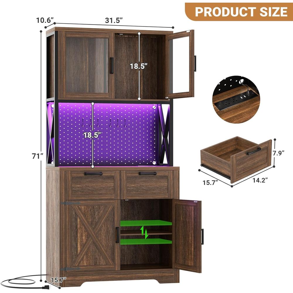71 inch keukenkast met LED-ver - Storage & Organization recensie en prijs