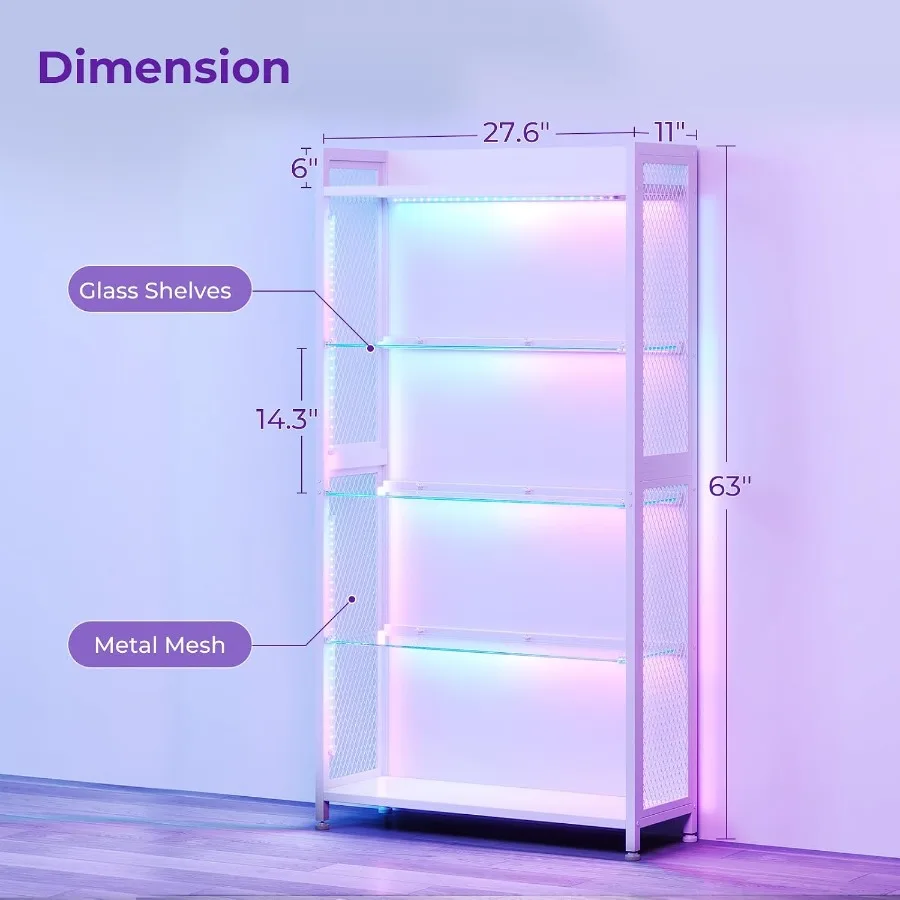 Vitrinekast met open glazen pl - Lighting recensie en prijs