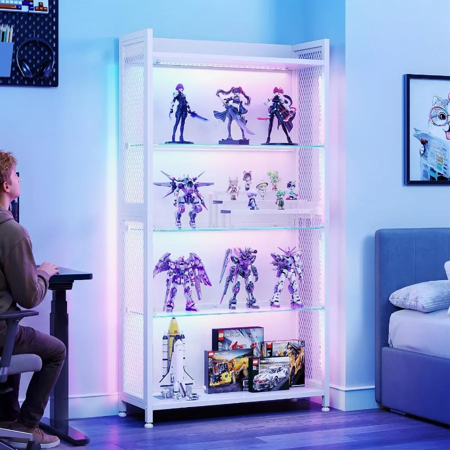 Vitrinekast met open glazen pl - Lighting recensie en prijs
