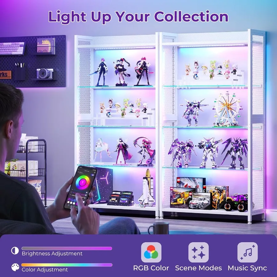 Vitrinekast met open glazen pl - Lighting recensie en prijs